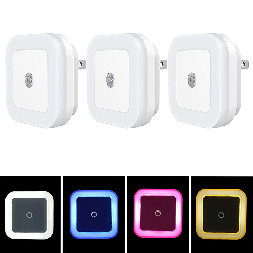 Mini LED Night Light EU/US Plug in Dusk to Dawn Sensor Wall Nights Lamp Square for Bedroom Hallway Stairs Corridor 110V 220V