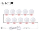 LED Makeup Mirror Light Bulbs USB Hollywood Make up Lamp Vanity Lights Bathroom Dressing Table Lighting Dimmable LED Wall Lamp
