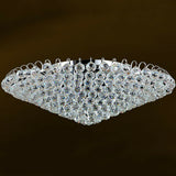 Modern K9 Translucent Crystal Chandelier Circle Ring Flush Mount Hanging Ceiling Light for Living Dining Bedroom