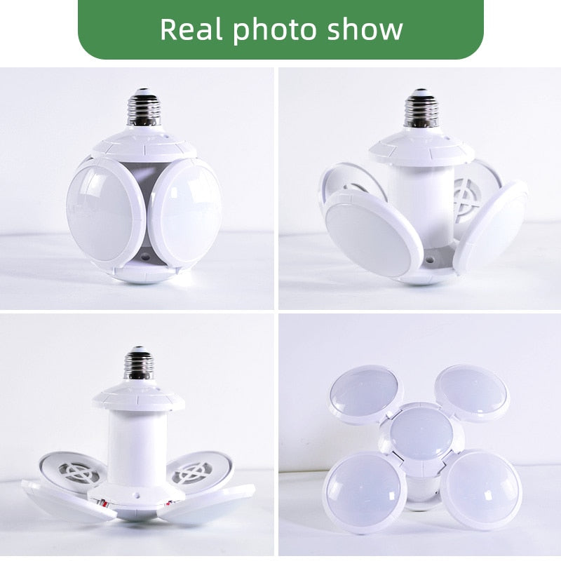 Kaguyahime 1/2pcs LED E27 Bulb 40W Football Bulb AC 85-265V Foldable Fan Blade Bulb Spotlight Lampada For Home Ceiling Light