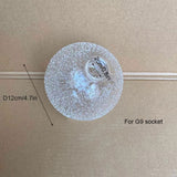 G4 G9 Globe 1cm 2cm Fitter Opening Snowflake Glass Shades Replacement for Ceiling Fan Light Wall Pendant Light Raindrop Cover