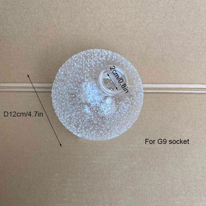 G4 G9 Globe 1cm 2cm Fitter Opening Snowflake Glass Shades Replacement for Ceiling Fan Light Wall Pendant Light Raindrop Cover