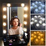 Hollywood Style LED Vanity Mirror Lights Kits 3 Color 10 Dimmable Bulbs Lighting Fixture Strip For Makeup Dressing Vanity Light
