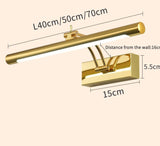 Modern LED Bathroom Wall Lamp Waterproof Stainless Steel L40/55/70CM Indoor Mirror Sconce Vanity Wall Lights Fixture With Switch