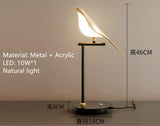 Nordic Golden Bird LED Chandelier Parlor Bar Bedside Hanging Light Fixture Novelty 360 Degree Rotation Replaceable LED Home Deco