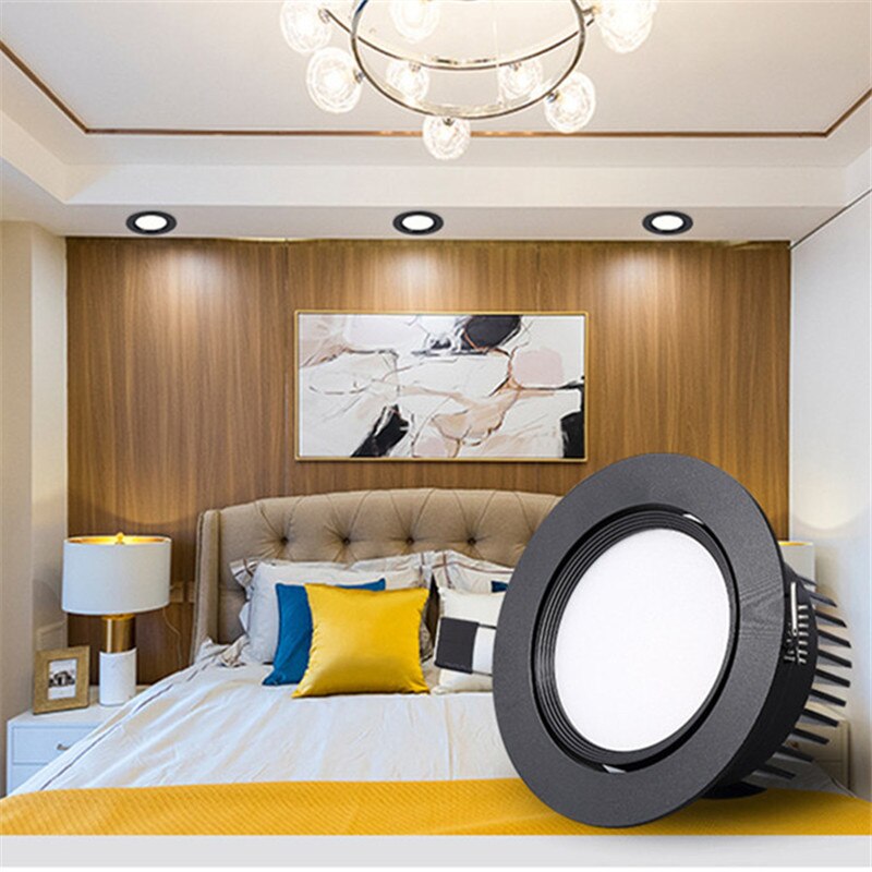 Dimmable LED COB Spotlight Ceiling lamp AC85-265V 5w 7w 9w 12w 15w 18w Aluminum Recessed Downlight Round Panel Light Indoor Lighting