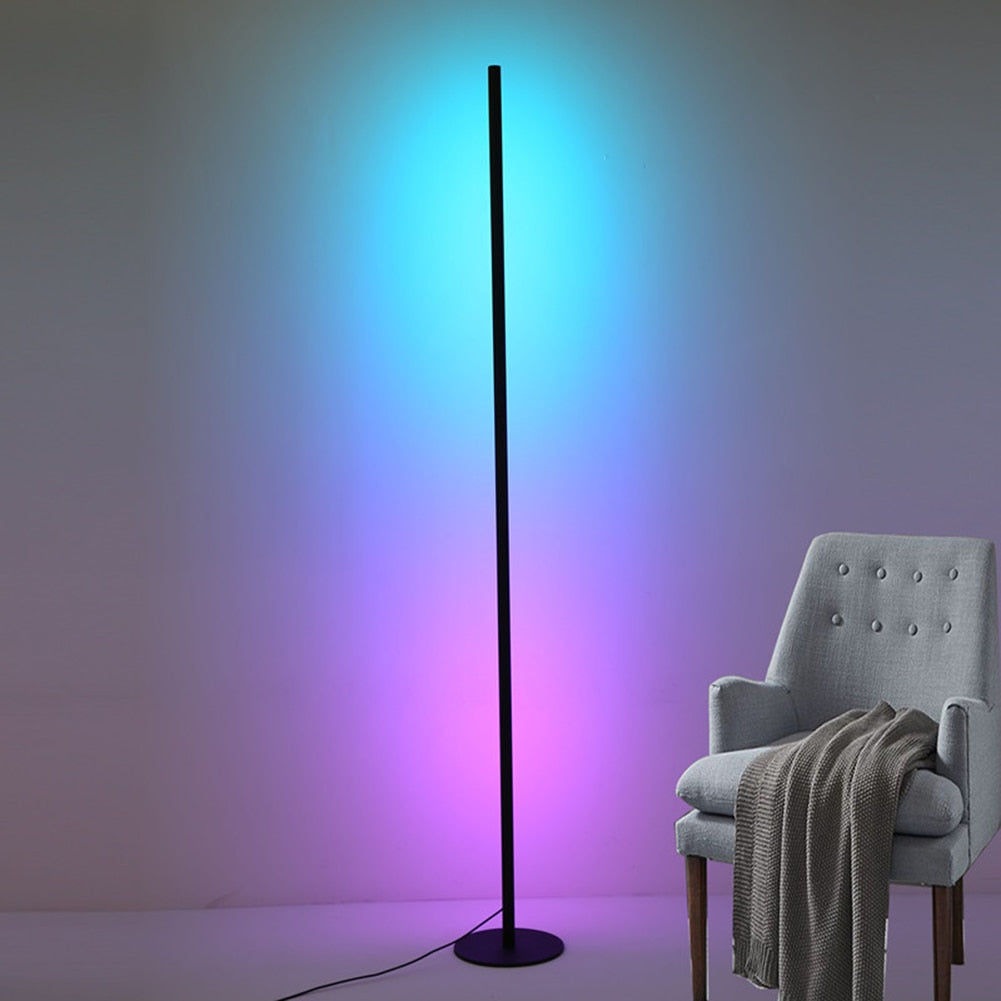 80cm Modern LED Corner Lamp Remote Background Atmosphere RGB Floor Light Multi-Modes Bar Bedside Atmosphere Decor Lamp