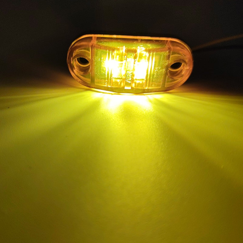 2PCS 12V 24V LED Side Marker Lights Warning Tail Light Auto Car External Lights Trailer Truck Lorry Yellow Orange White Red
