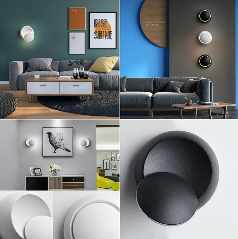 Creative 6W Led Wall Light 360 Degree Rotatable Bedroom Bedside Lamp for Home Living Room Loft Sconce Modern Indoor Decoration
