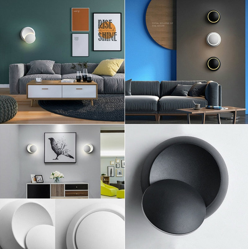 Creative 6W Led Wall Light 360 Degree Rotatable Bedroom Bedside Lamp for Home Living Room Loft Sconce Modern Indoor Decoration