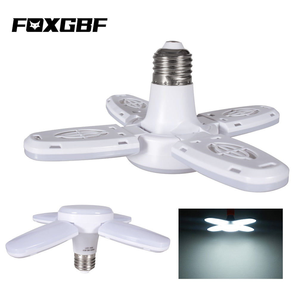 LED Bulb Fan Blade AC85-265V 28W Foldable Led Light Bulb Lampada For Home Ceiling Light  Small Garage Light night lamp