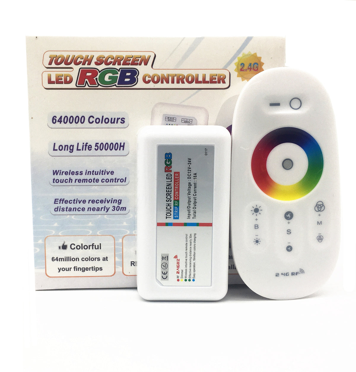Led Controller For Led Screen 2.4G RGB RGBW LED strip controller touch remote control RF wireless DC ...