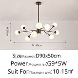 Creative Gold Black Chandelier Lights For Living Room Bedroom G9 Lamps Fixtures Lustres Indoor Lighting Luminaria Without Bulbs
