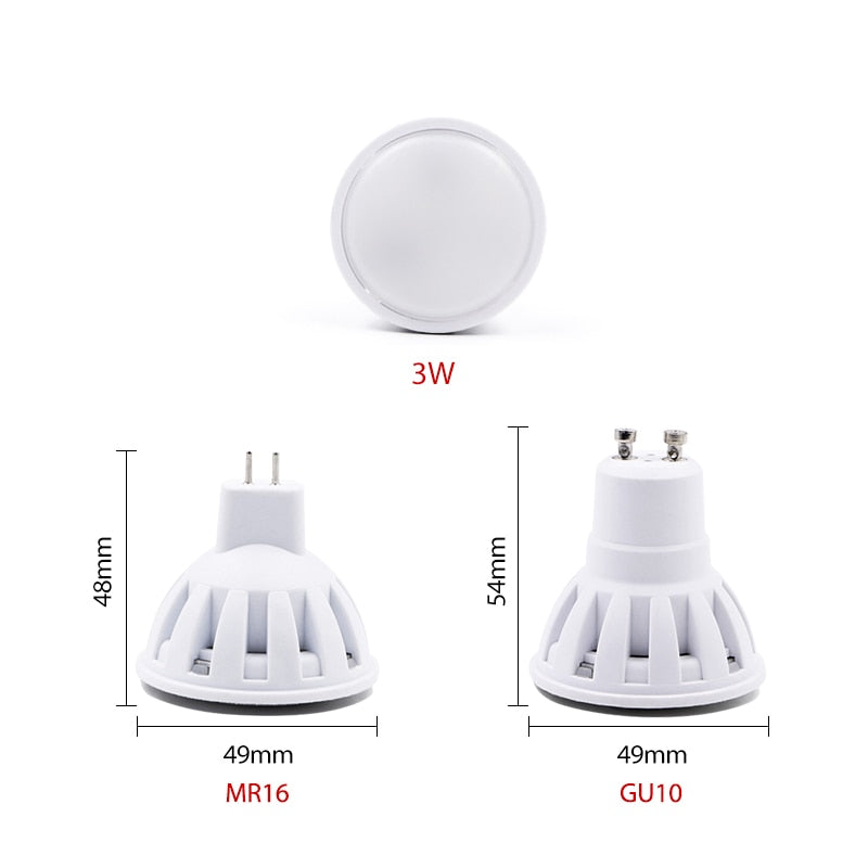 Bombillas LED Lamp GU10 MR16 220V LED spotlight 3W 6W LED Downlight ceiling light Lampara LED bulb