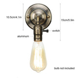 Pull Chain Switch Scones led Wall Lights Chrome Loft Style Retro Vintage Iron Bedroom Wall Lamp Bedside Lampen Stair Wandlamp
