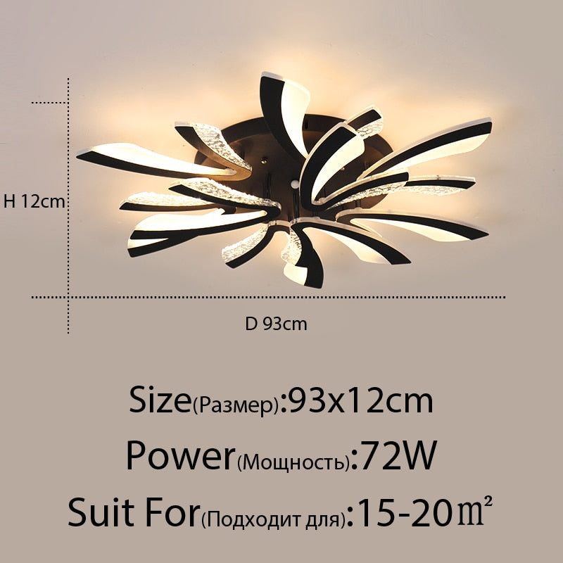 Acrylic New Modern LED Ceiling Lights Living Dining Room Kitchen Bedroom Indoor Lamps Lighting Fixtures With Remote AC 90-260V