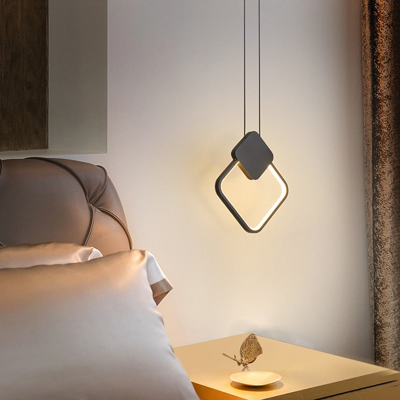 Novelty Nordic Led Pendant Lights For Living Room Bedroom Bedside Bar Wall Decor Lighting Geometry Hanging Lamps Kitchen Fixture