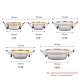 LED Downlight 18W 15W 12W 9W 5W AC 220V 230V 240V Warm Cold White Recessed LED Lamp Spot Light Led Bulb For Bedroom Kitchen
