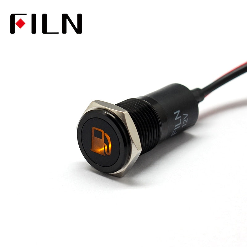 14mm Waterproof Lamp FILN 12V LED Car Signal Lights Instrument Pilot light red blue indicator light with wire