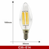  E27 E14 Retro Edison LED Filament Bulb Lamp AC220V Light Bulb C35 G45 A60 ST64 G80 G95 G125 Glass Bulb Vintage Candle Light