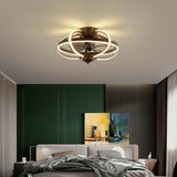 20 Inch LED Ceiling Fan Light Modern Cage Chandelier 3 Speed Setting with Remote and APP Control Function for Bedroom