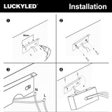 LUCKYLED Modern Led Wall Light 8W 12W 16W 20W AC90-260V Wall Mounted Wall Lamp Bathroom Mirror Light Fixture Sconce Black Silver