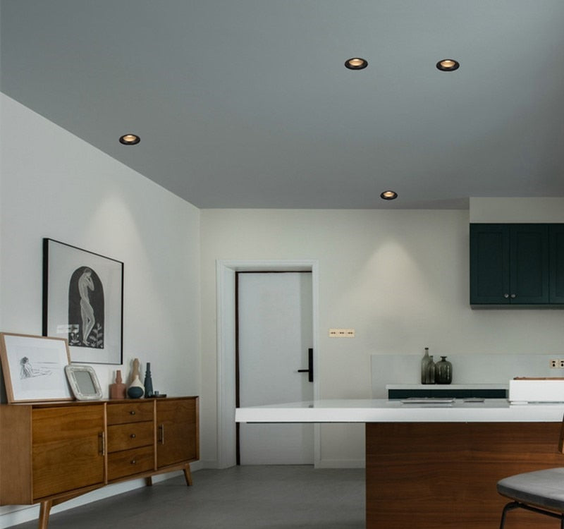 Dimmable Narrow Border Anti-glare Recessed COB LED Downlights AC85-265V 7W 12W 15W 18WLED Ceiling Lamps Hotel Villa Lighting