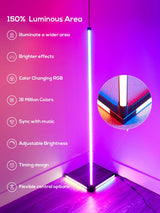 Rgb LED Floor lamp For Living Room Atmosphere Smart Floor Corner Lighting with Sound /Remote Control Party Stand lighting