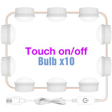 LED Makeup Mirror Light Bulbs USB Hollywood Make up Lamp Vanity Lights Bathroom Dressing Table Lighting Dimmable LED Wall Lamp