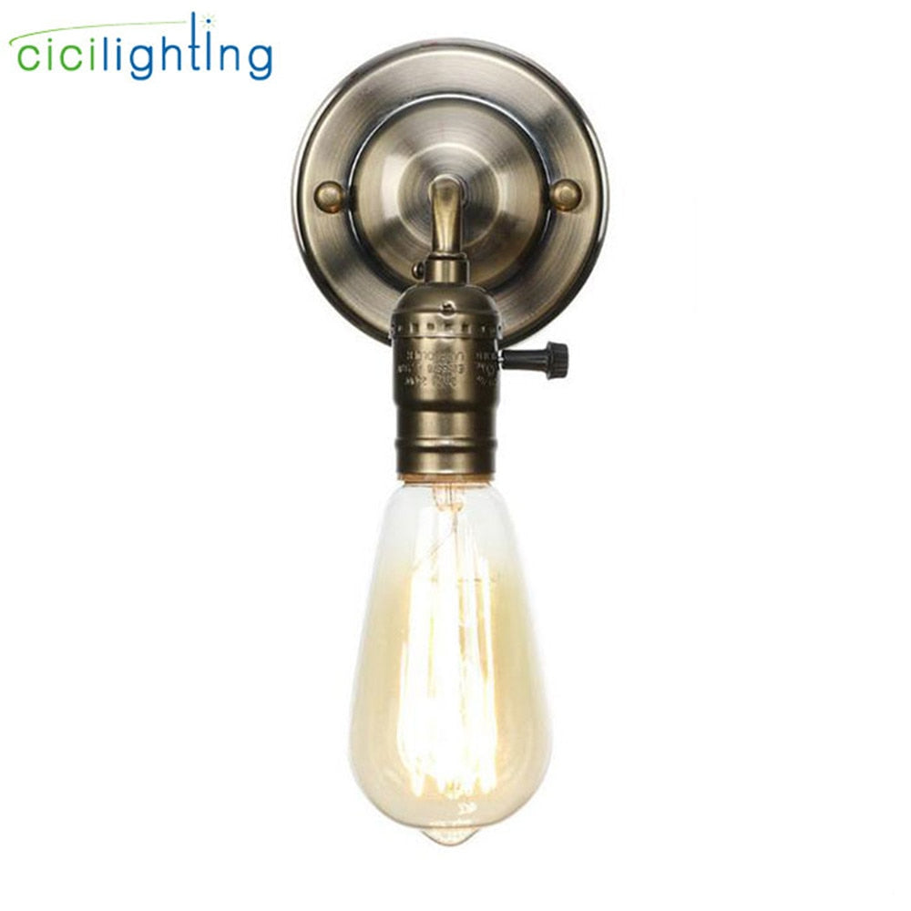 Pull Chain Switch Scones led Wall Lights Chrome Loft Style Retro Vintage Iron Bedroom Wall Lamp Bedside Lampen Stair Wandlamp