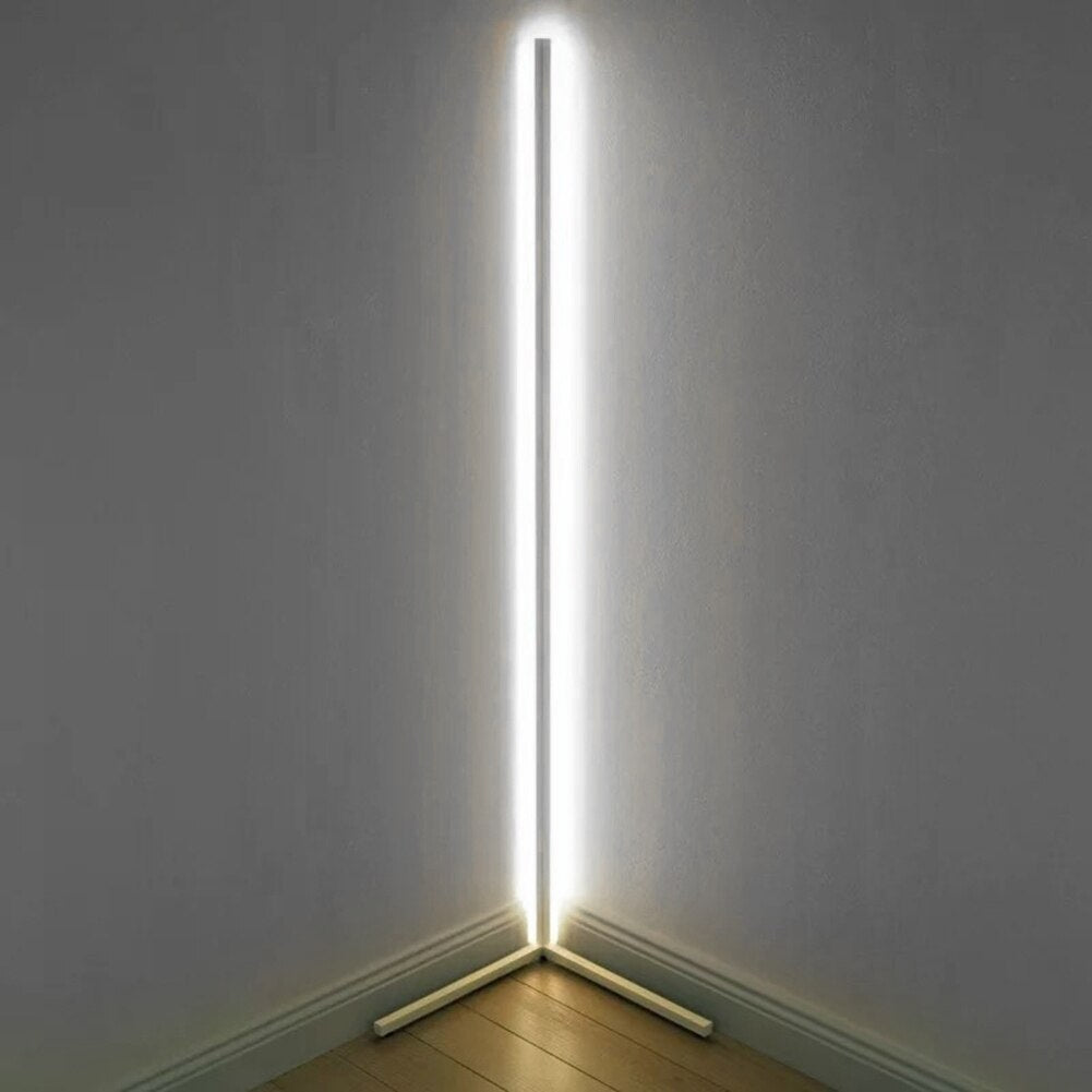 Nordic LED Floor Lamp Modern Simple Warm White Corner Rod Light for Living Room Bedroom Interior Atmosphere Standing Indoor