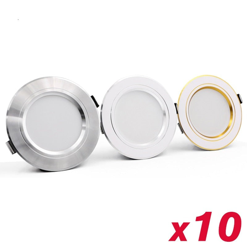 10PCS/lot Recessed Round LED Downlight 18W 15W 12W 9W 5W LED Ceiling Lamp AC 220V 230V 240V Cold Warm White Indoor Lighting