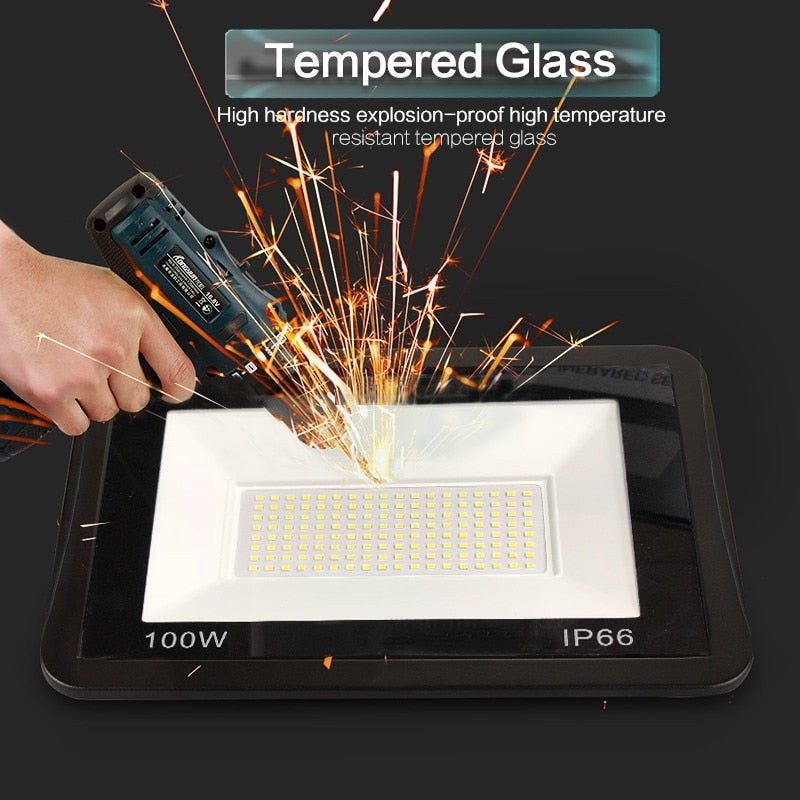 MINGBEN LED PIR Motion Sensor Floodlight IP66 Waterproof for Outdoors Wall 220V Black 100W 50W 30W 20W Lamps Garden Spotlight