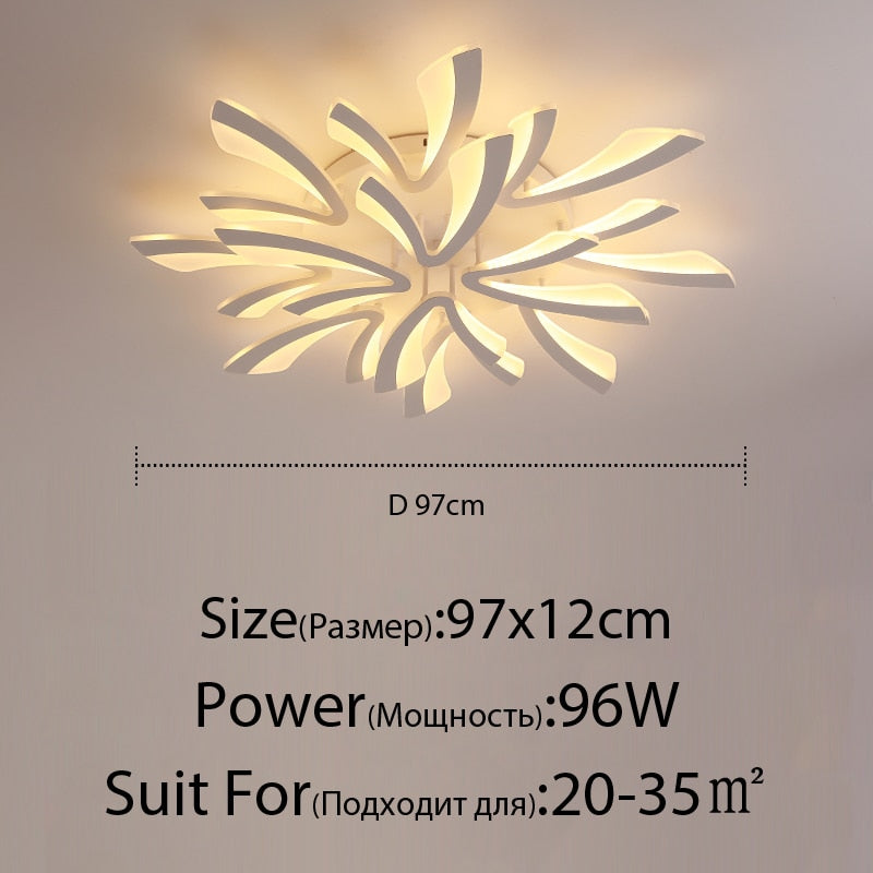 Acrylic New Modern LED Ceiling Lights Living Dining Room Kitchen Bedroom Indoor Lamps Lighting Fixtures With Remote AC 90-260V