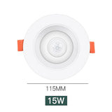 PIR Motion Sensor Ceiling Lights 20W Recessed Stairs Lighting LED Downlight 5W 10W 15W Smart Home LED Spot Built-in Lamp 90-260V