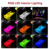 Car Interior Atmosphere LED RGB Strip Light Dash Floor Foot RGB LED Strip Decorative Light Music sound Control Multiple lighting