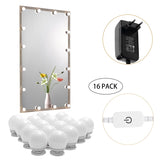 AIBOO LED Makeup Light kit,6/10/14/16Touch Dimmable Mirror Bulbs Hollywood Vanity Lighting lights for Dressing table bathroom