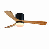 48Inch Low Floor Wooden Led Dc Ceiling Fan With Lamp  Remote Control  Modern Indoor Solid Wood White Ceiling Fans Without lmap