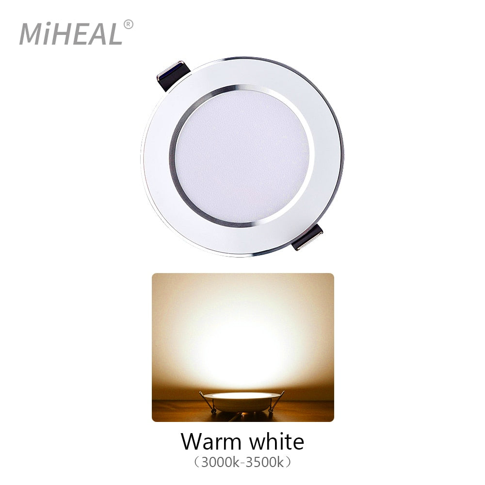 10PCS LED Downlight Recessed Ceiling Lamp 5W 9W 12W 15W Three-color dimmable/Cold white/Warm white led Spotlight AC 220V