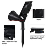 T-SUNRISE Solar Powered 4/7 LED Lamp Adjustable Solar Spotlight In-Ground IP65 Waterproof Landscape Wall Light Outdoor Lighting