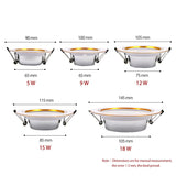 10PCS/lot Recessed Round LED Downlight 18W 15W 12W 9W 5W LED Ceiling Lamp AC 220V 230V 240V Cold Warm White Indoor Lighting