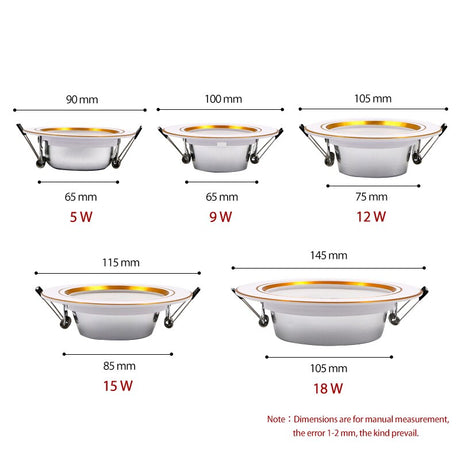 10PCS/lot Recessed Round LED Downlight 18W 15W 12W 9W 5W LED Ceiling Lamp AC 220V 230V 240V Cold Warm White Indoor Lighting