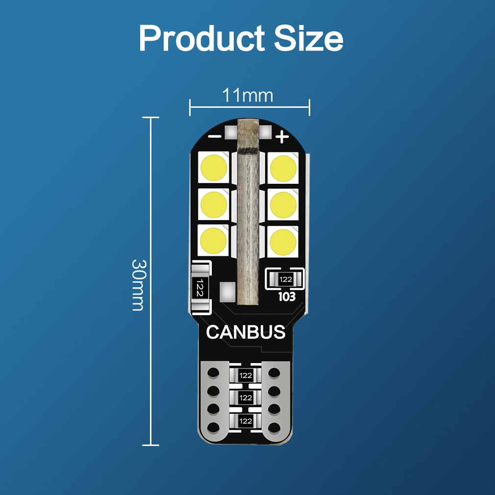 6Pcs White Canbus T10 W5W Led Bulbs WY5W 168 194 Car Interior Lights Dome License Plate Clearance 12V Lamp