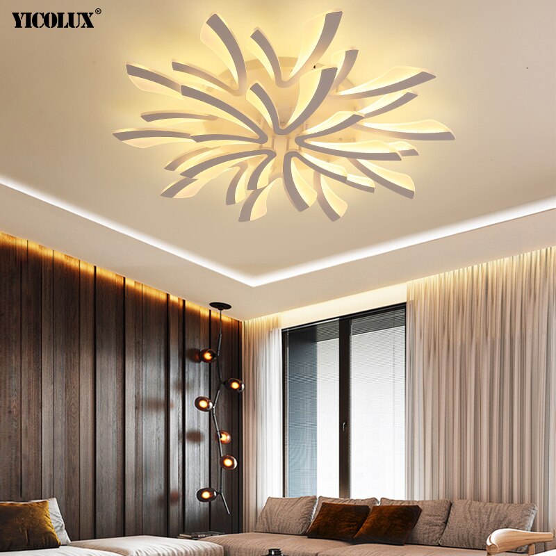 Acrylic New Modern LED Ceiling Lights Living Dining Room Kitchen Bedroom Indoor Lamps Lighting Fixtures With Remote AC 90-260V