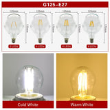  E27 E14 Retro Edison LED Filament Bulb Lamp AC220V Light Bulb C35 G45 A60 ST64 G80 G95 G125 Glass Bulb Vintage Candle Light