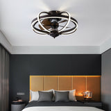 20 Inch LED Ceiling Fan Light Modern Cage Chandelier 3 Speed Setting with Remote and APP Control Function for Bedroom