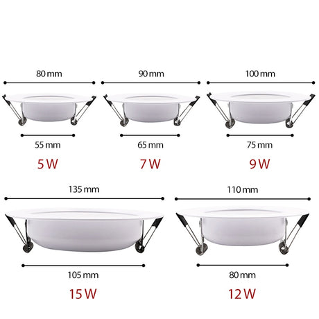 LED Downlight White Ceiling 5W 7W 9W 12W 15W AC 220V 230V 240V led downlight Cold  Warm white led light for Bedroom
