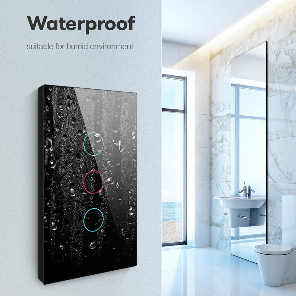 AVATTO Tuya US Wifi Wall Switch, Smart Light Switch, Glass Panel Touch-Sensor interruptor 1/2/3 Gang Work with Alexa,Google Home