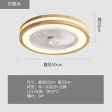 Intelligent ceiling fan with light, used for kitchen, dining room and bedroom decoration, 50cm silent invisible fan