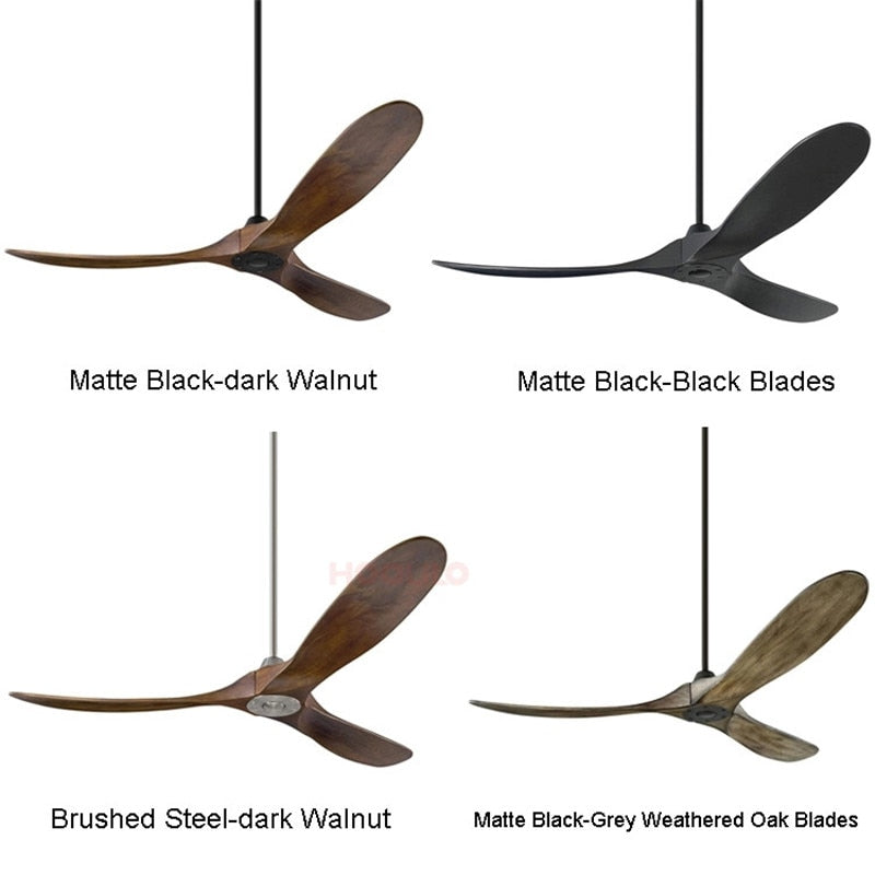 Wooden Blade DC 85V - 260V Motor Decorative Ceiling Fan Ventilator Light Remote Control Free Shipping